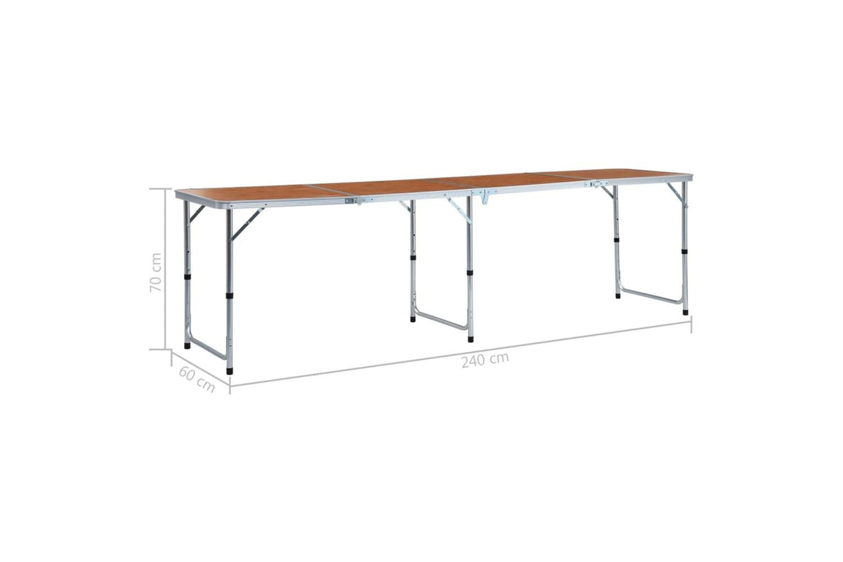 vidaXL 48176 Foldable Camping Table Aluminium 240x60cm-9