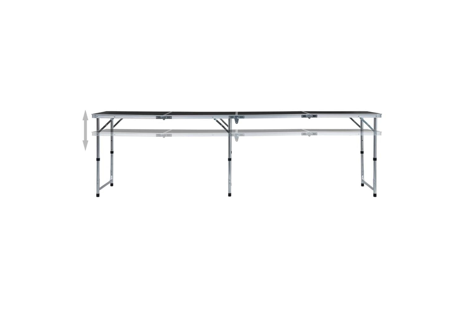 vidaXL 48177 Foldable Camping Table Grey Aluminium 240x60cm-2