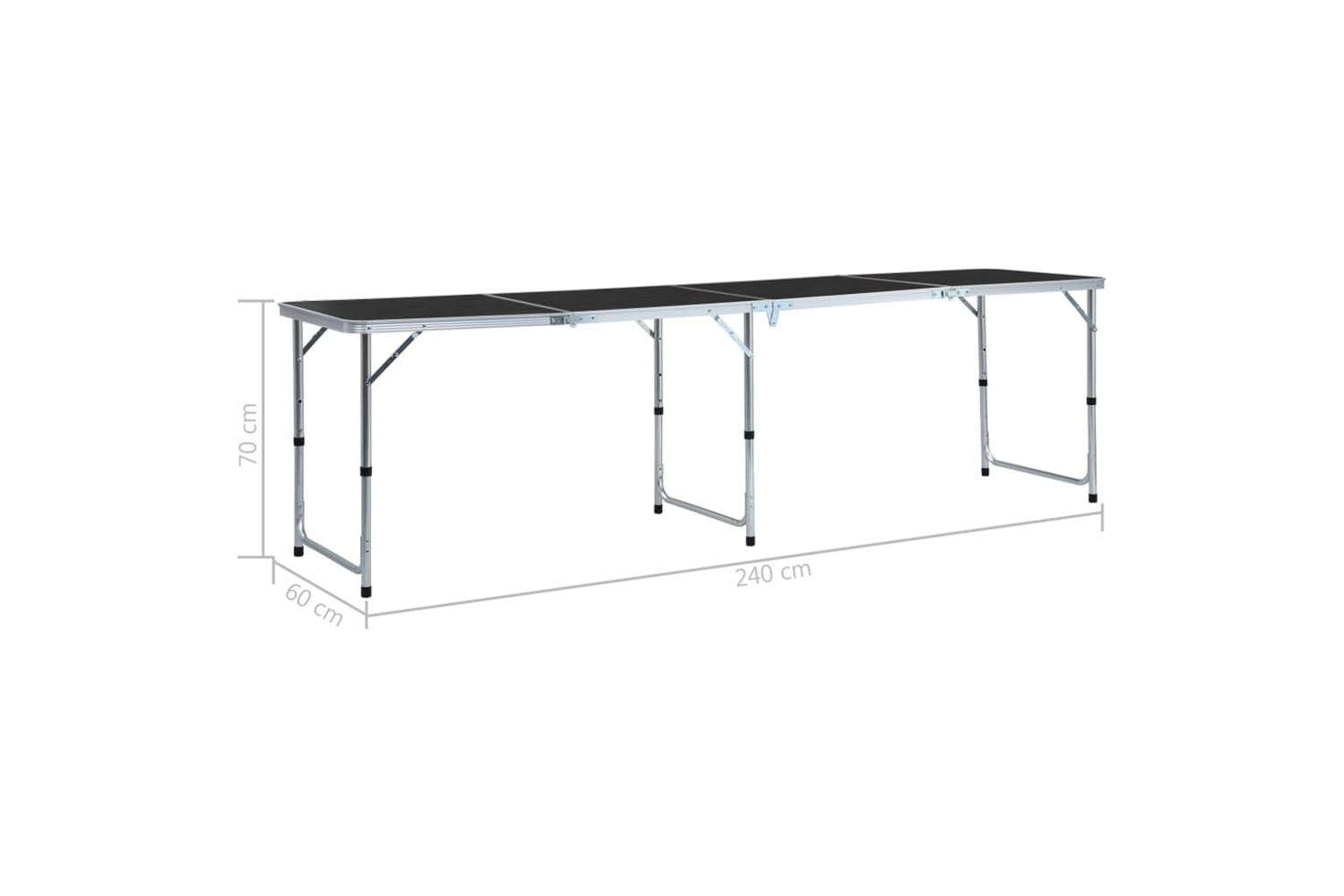 vidaXL 48177 Foldable Camping Table Grey Aluminium 240x60cm-9