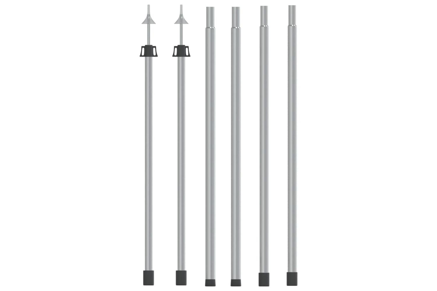 vidaXL 315219 Telescopic Tarp Poles With Length Of 102-260cm 2 Pcs Aluminum