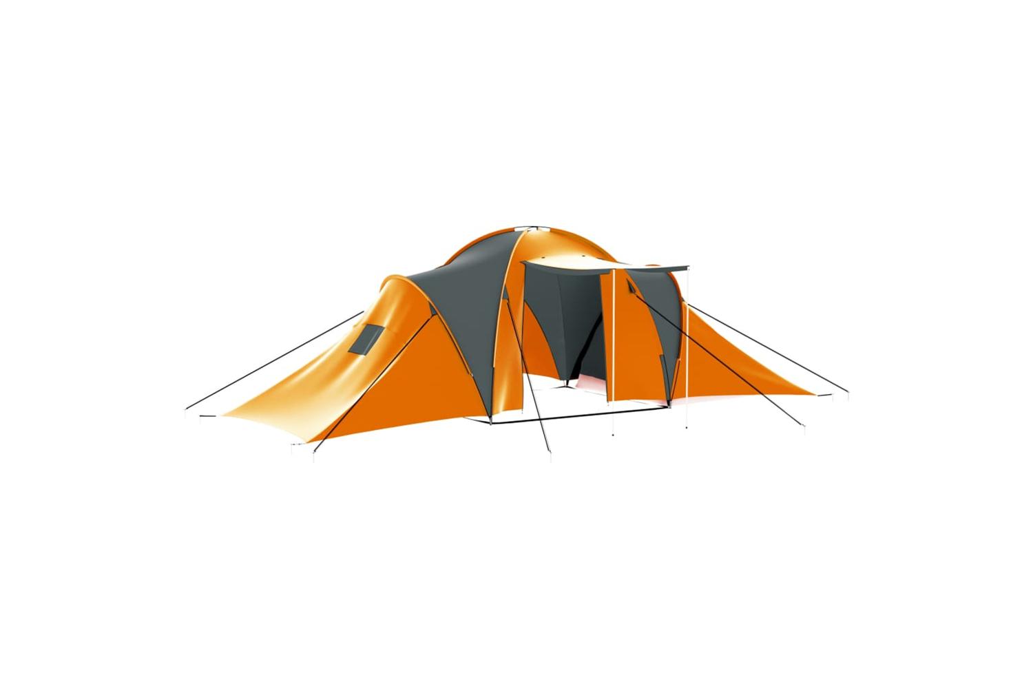 Vidaxl 93181 Camping Tent 9 Persons Fabric Grey And Orange