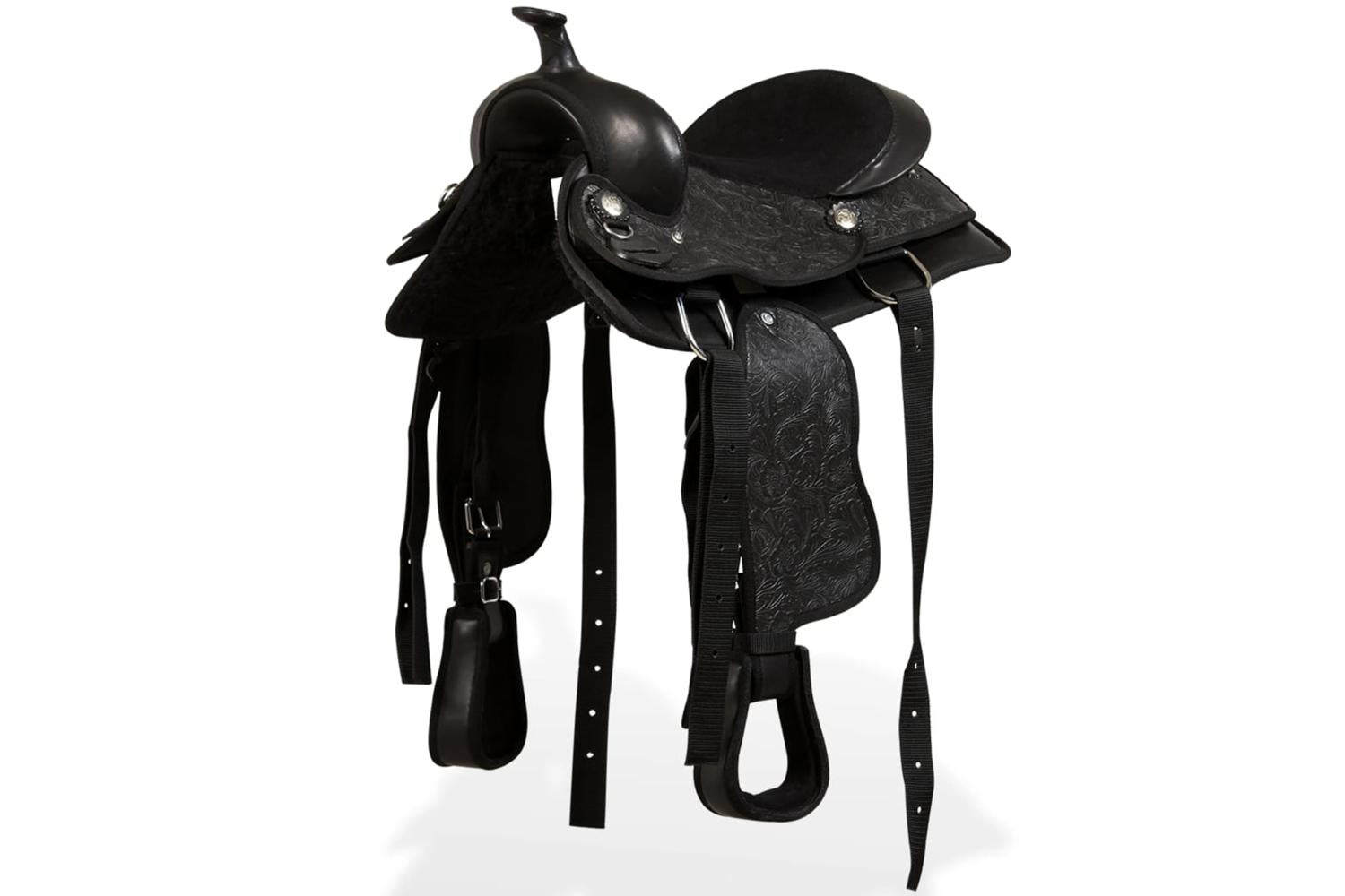 Vidaxl 91356 Western Saddle. Headstall&breast Collar Real Leather 13