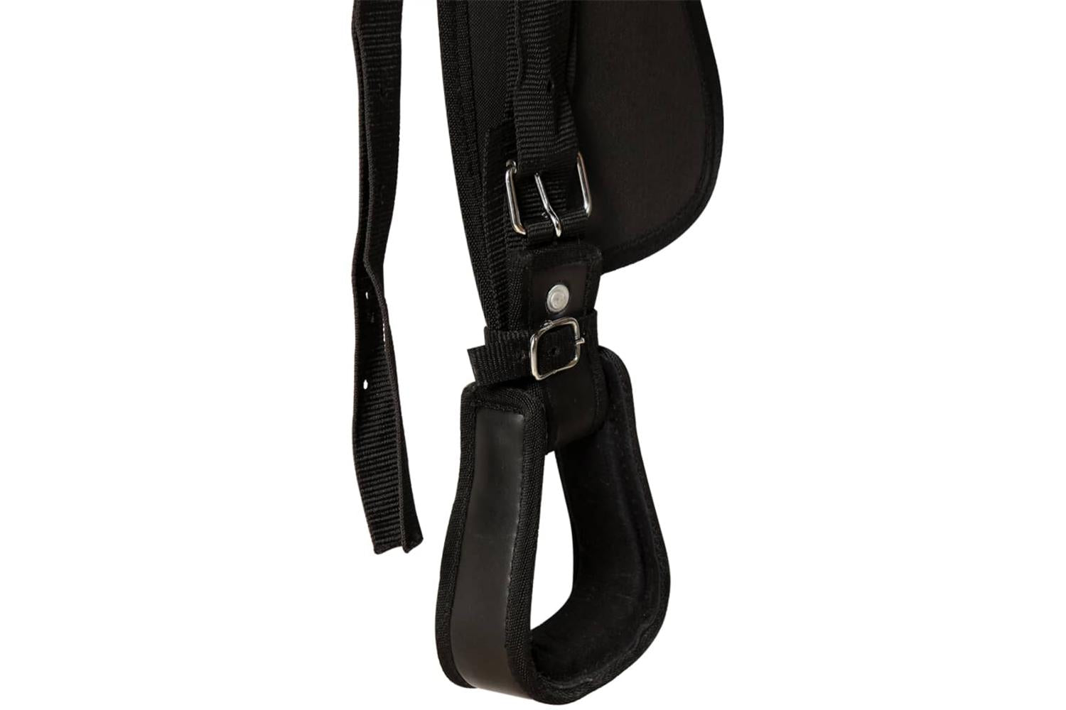 Vidaxl 91356 Western Saddle. Headstall&breast Collar Real Leather 13" Black-10