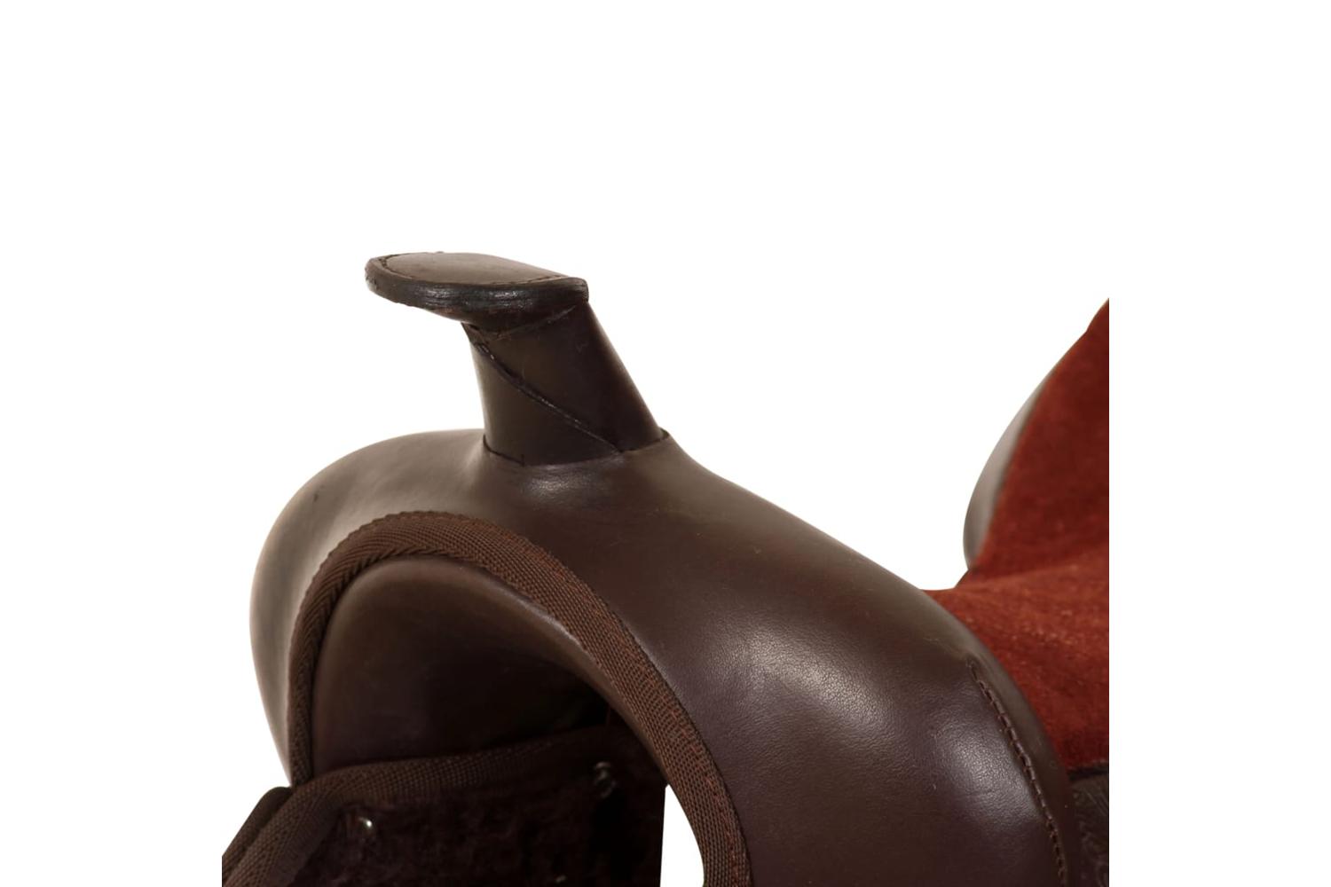 Vidaxl 91347 Western Saddle. Headstall&breast Collar Real Leather 15" Brown-7