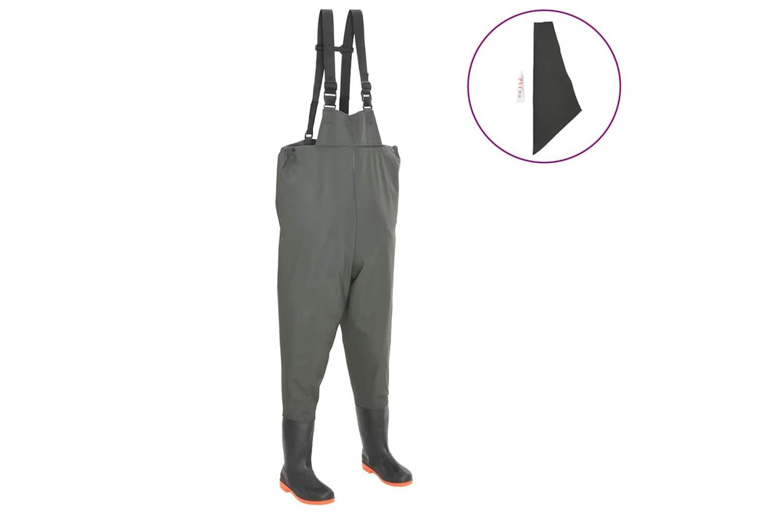 Vidaxl 133658 Wading Pants With Boots Green Size 43