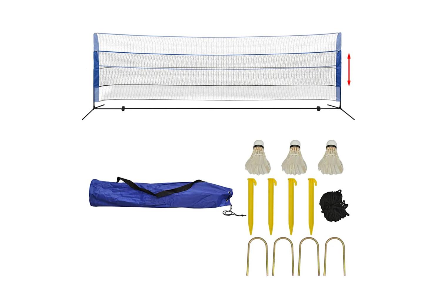 vidaXL 91308 Badminton Net Set With Shuttlecocks 500x155cm