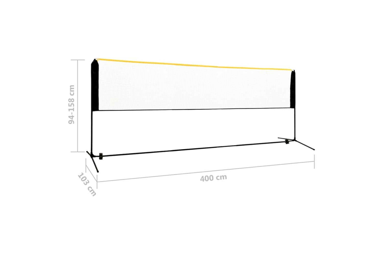 vidaXL 93368 Adjustable Badminton Net 400x103x94-158cm Metal-7