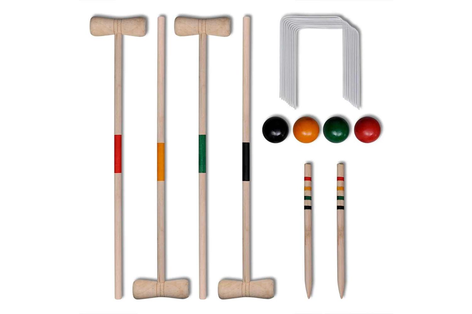 Vidaxl 90687 4 Player Wooden Croquet Set