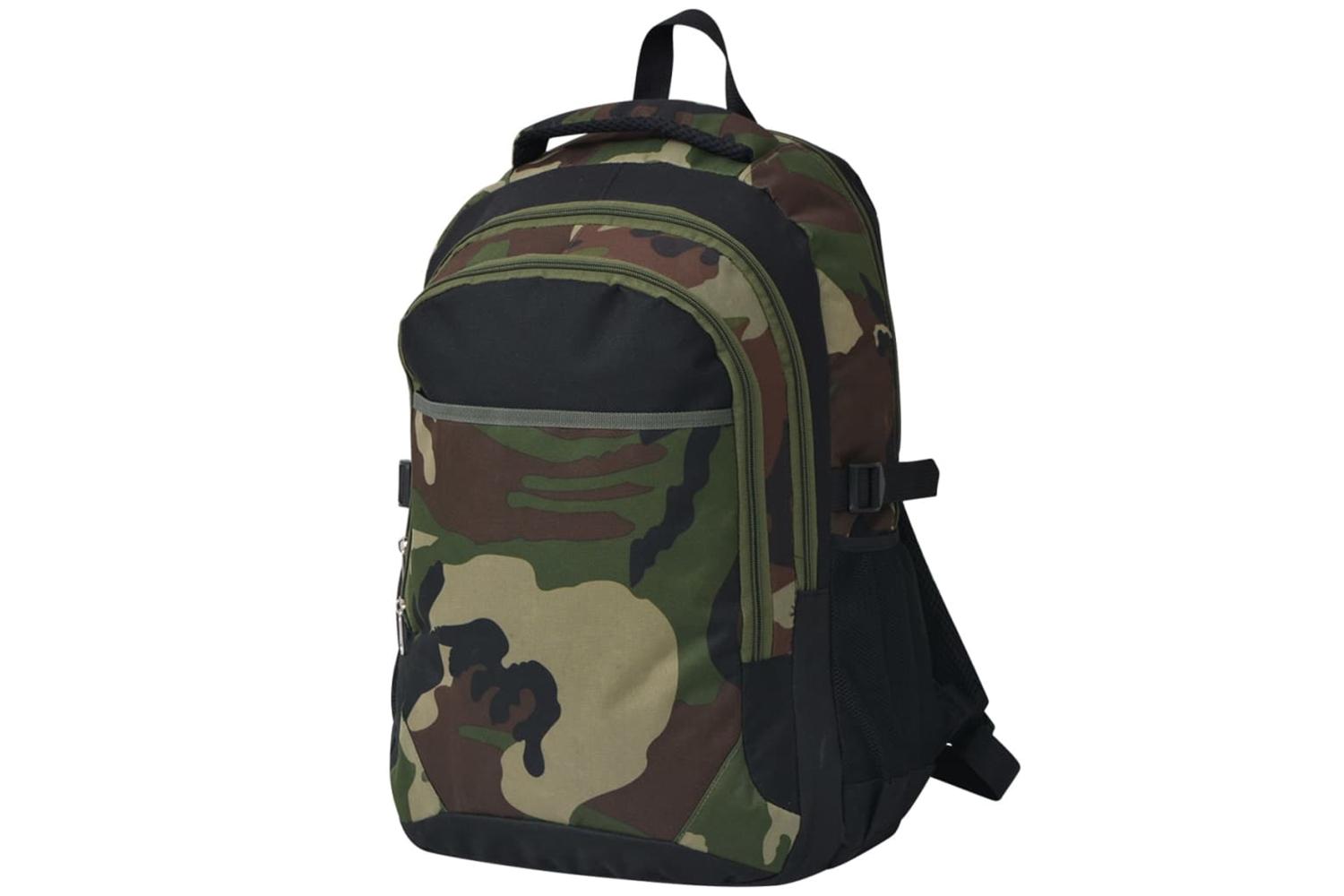 Vidaxl 91110 School Backpack 40 L Black And Camouflage