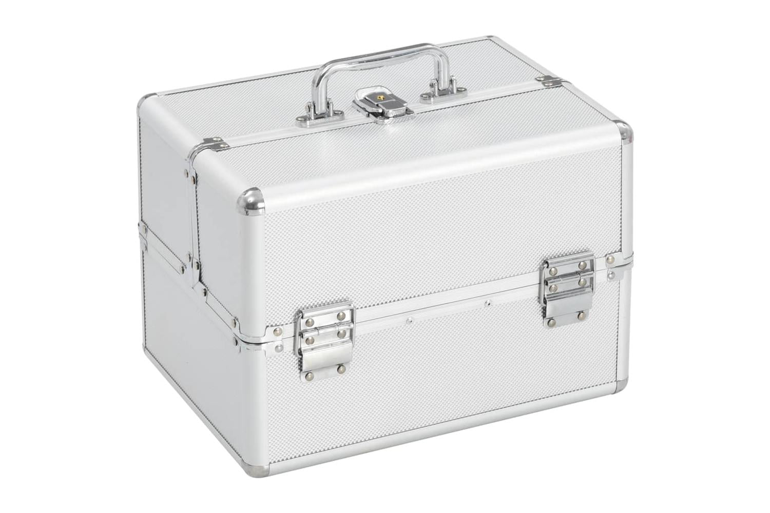 vidaXL 91828 Make-up Case 22x30x21cm Silver Aluminium