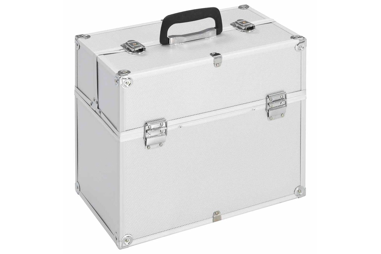 vidaXL 91832 Make-up Case 37x24x35cm Silver Aluminium