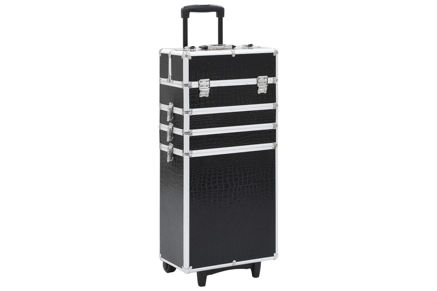 Vidaxl 91817 Make-up Trolley Aluminium Black With Crocodile Pattern