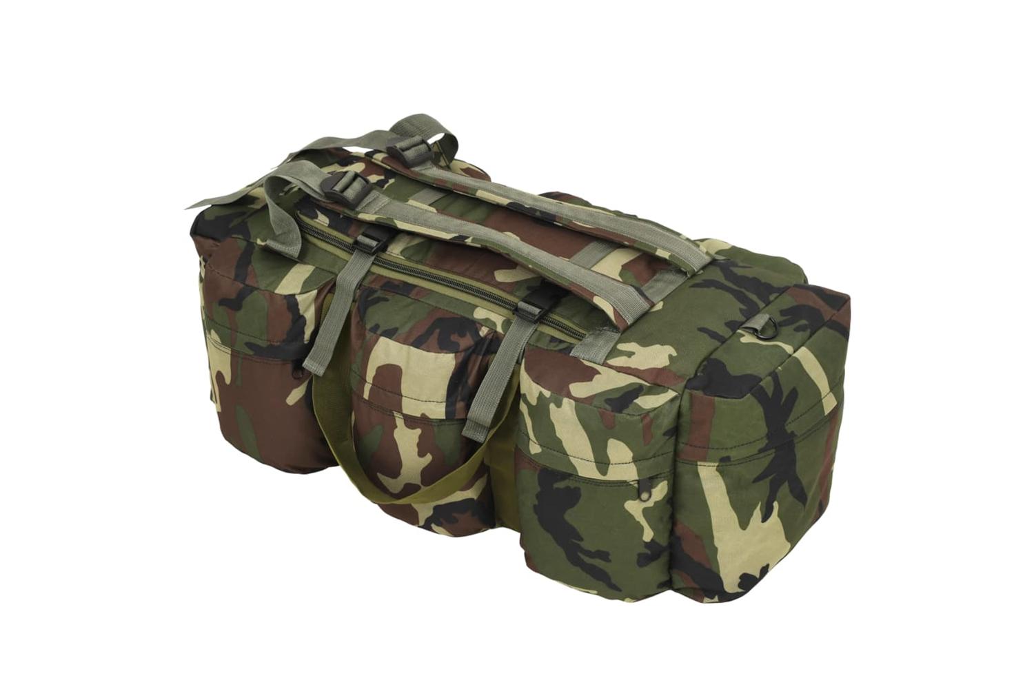 Vidaxl 91389 3-in-1 Army-style Duffel Bag 90 L Camouflage