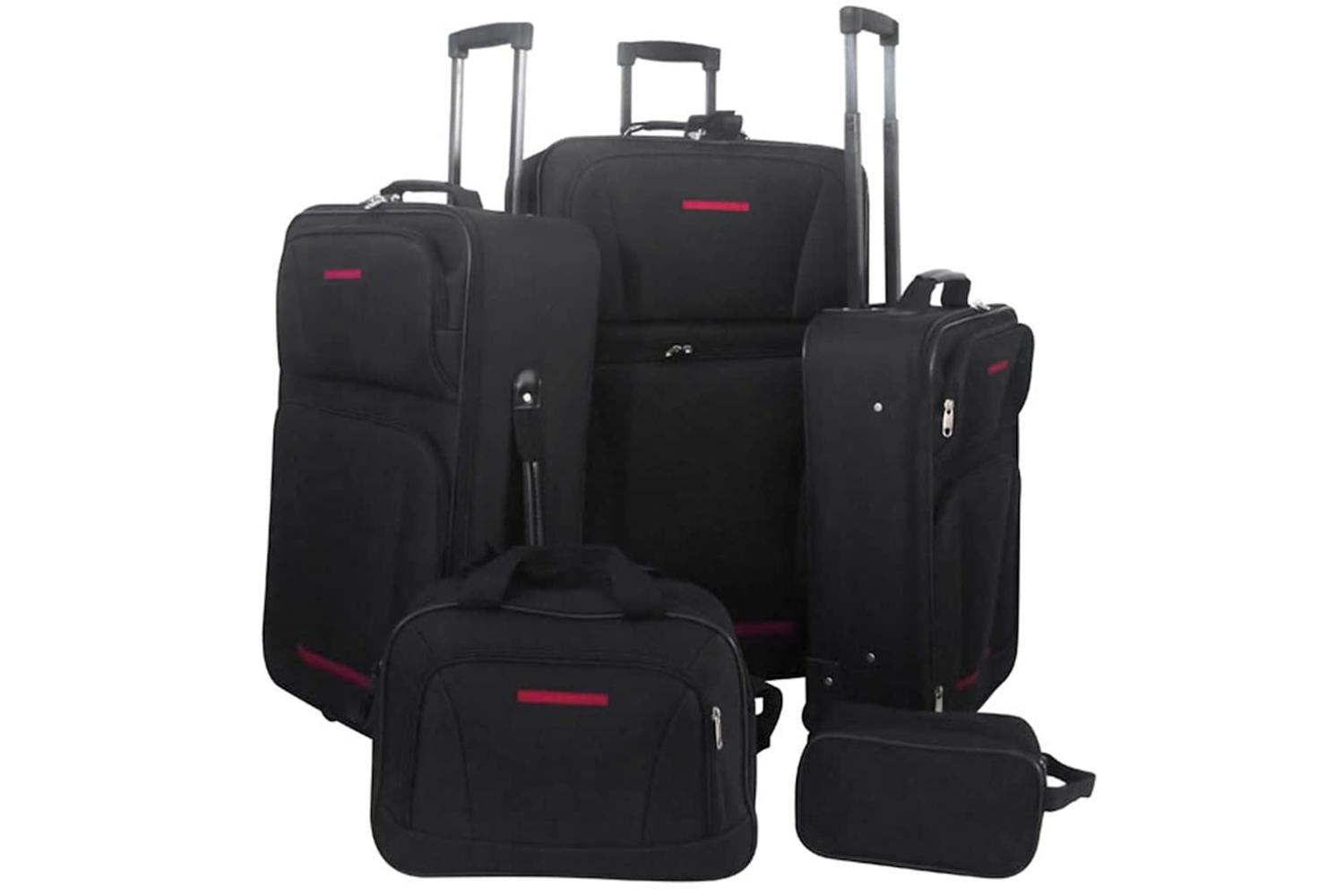vidaXL 90154 Five Piece Travel Luggage Set | Black