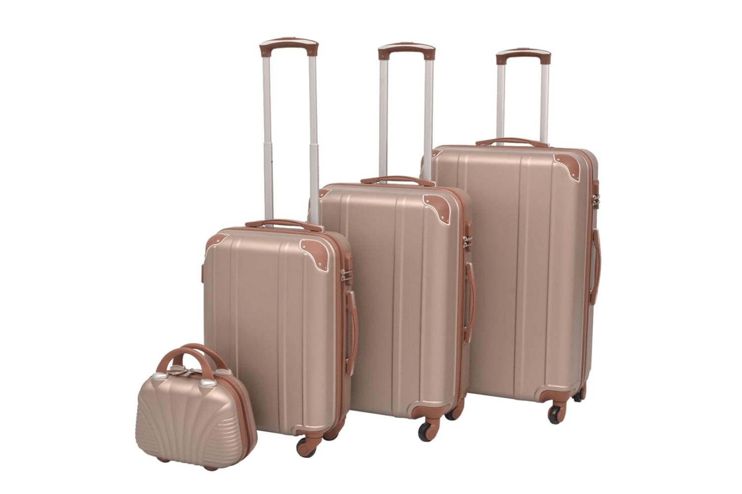 Vidaxl 91193 Four Piece Hardcase Trolley Set Champagne