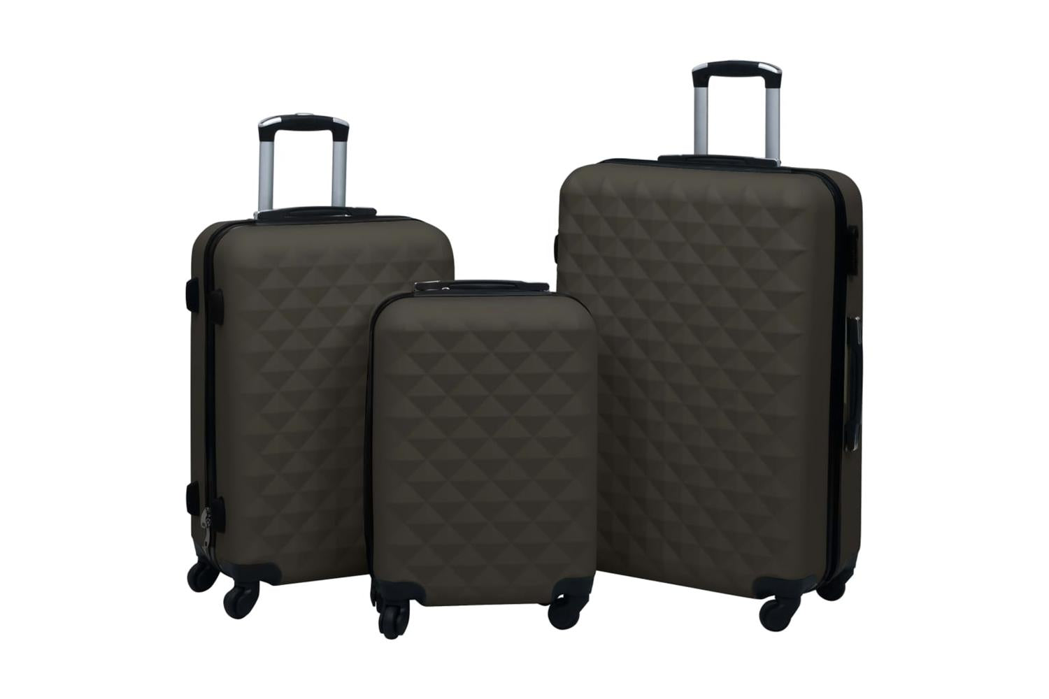 Vidaxl 92417 Hardcase Trolley Set 3 Pcs Anthracite Abs