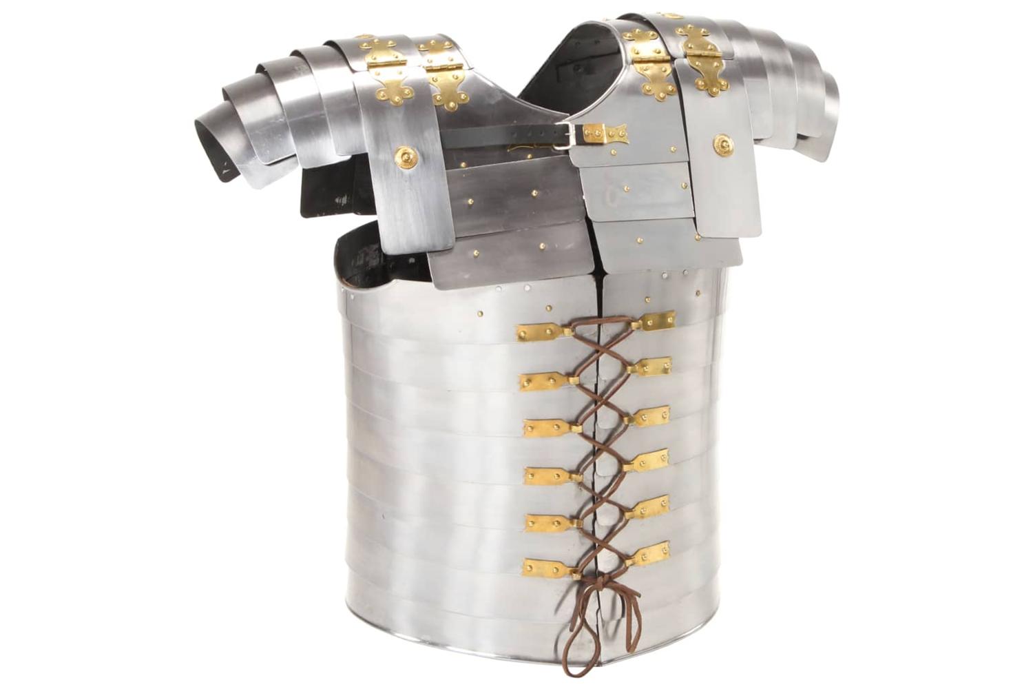 Vidaxl 286208 Roman Soldier Body Armour Replica Larp Silver Steel