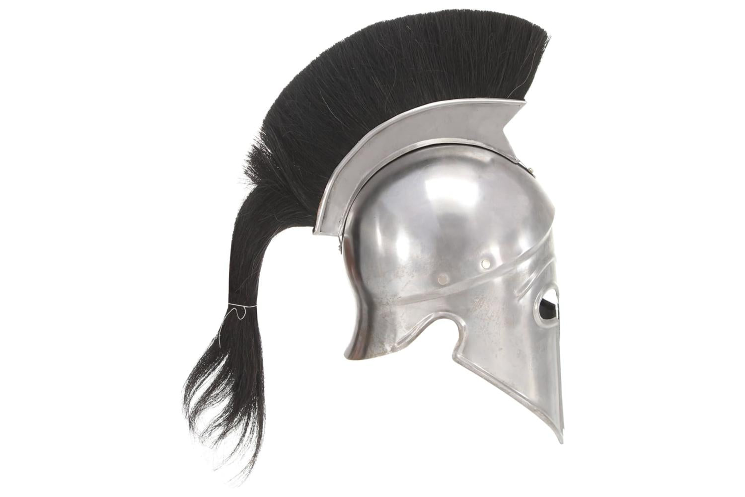 Vidaxl 286120 Greek Warrior Helmet Antique Replica Larp Silver Steel-3