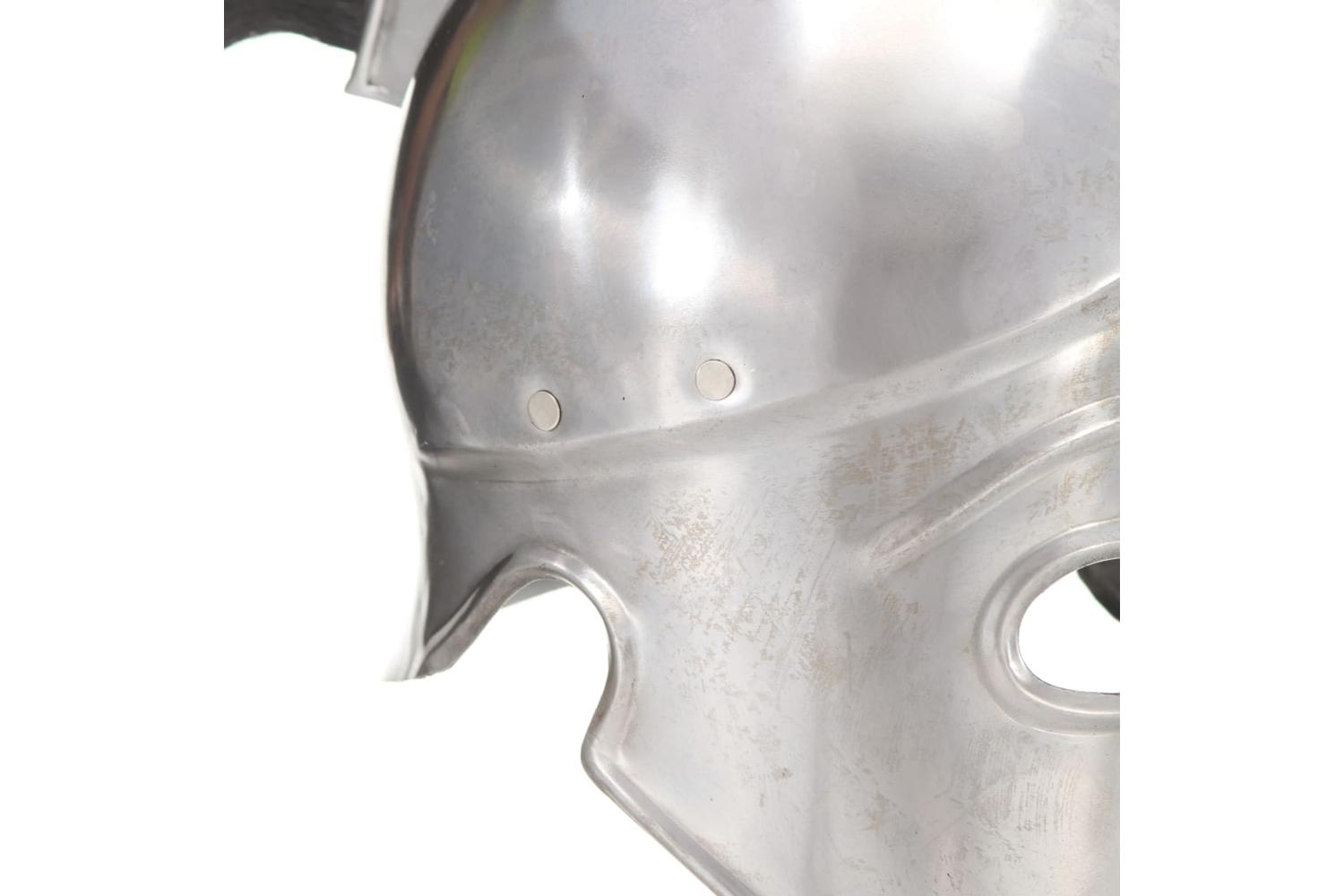 Vidaxl 286120 Greek Warrior Helmet Antique Replica Larp Silver Steel-5