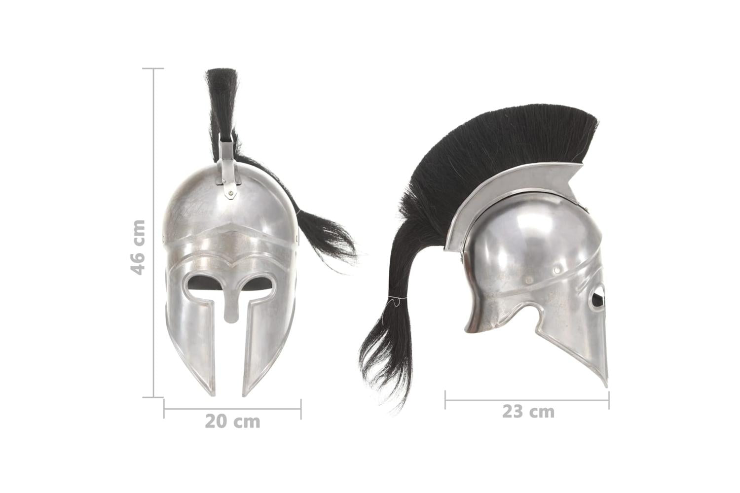 Vidaxl 286120 Greek Warrior Helmet Antique Replica Larp Silver Steel-8