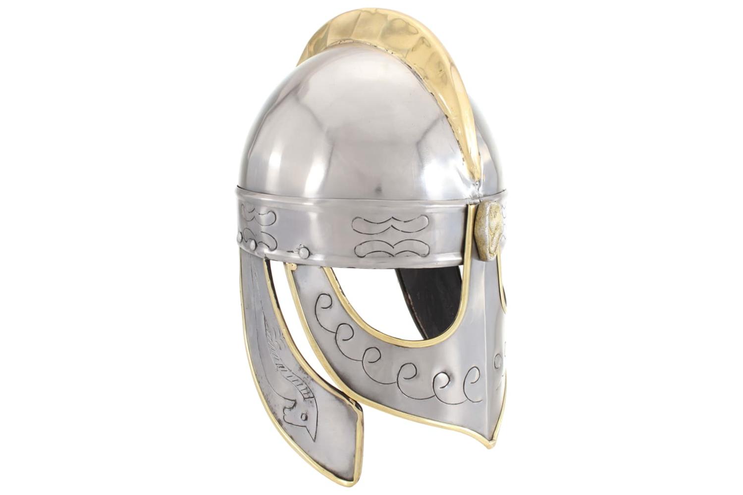 Vidaxl 286232 Beowulf Helmet Antique Replica Larp Silver Steel