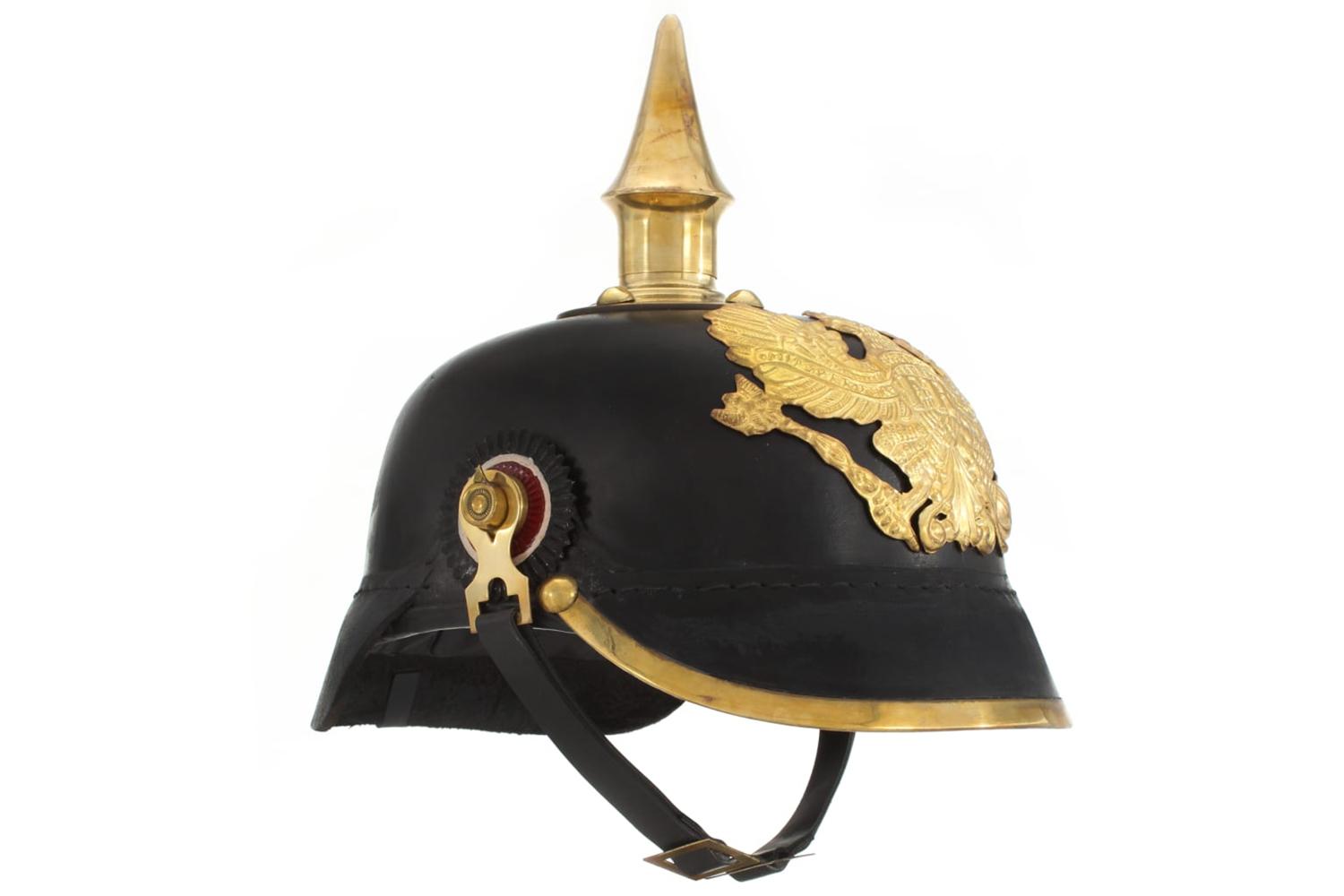 Vidaxl 286118 German Prussian Helmet Antique Replica Larp Black Steel