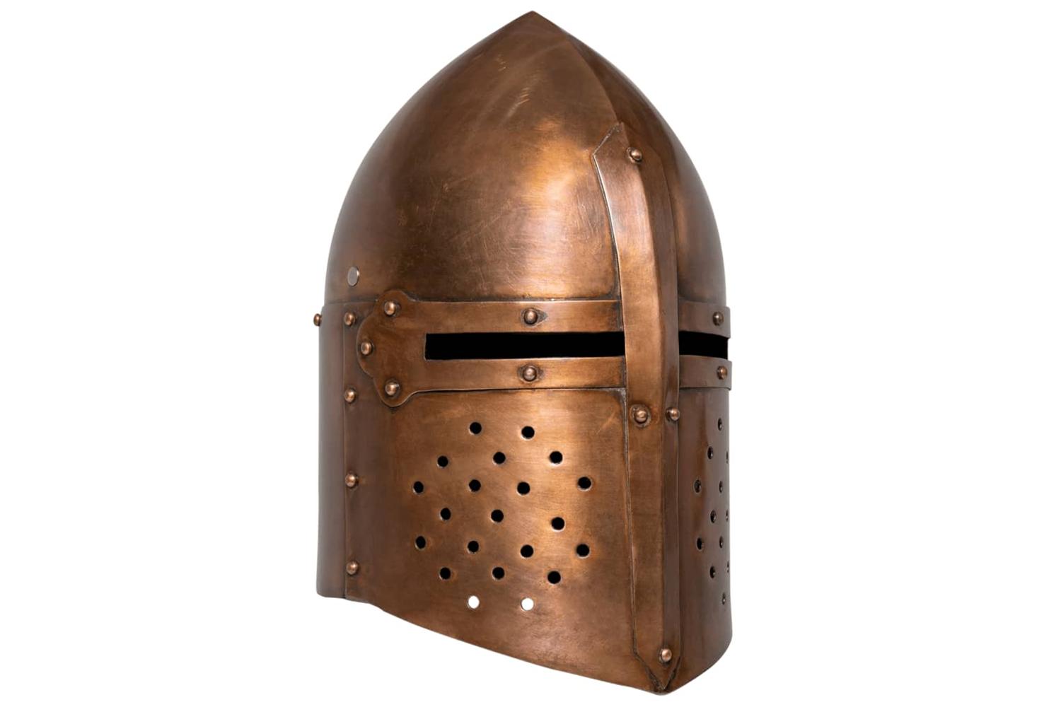 Vidaxl Medieval Knight Helmet Antique Replica Larp Copper Steel