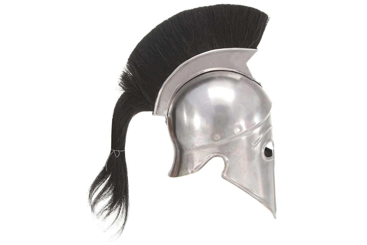 Vidaxl 286229 Greek Warrior Helmet Antique Replica Larp Silver Steel-3