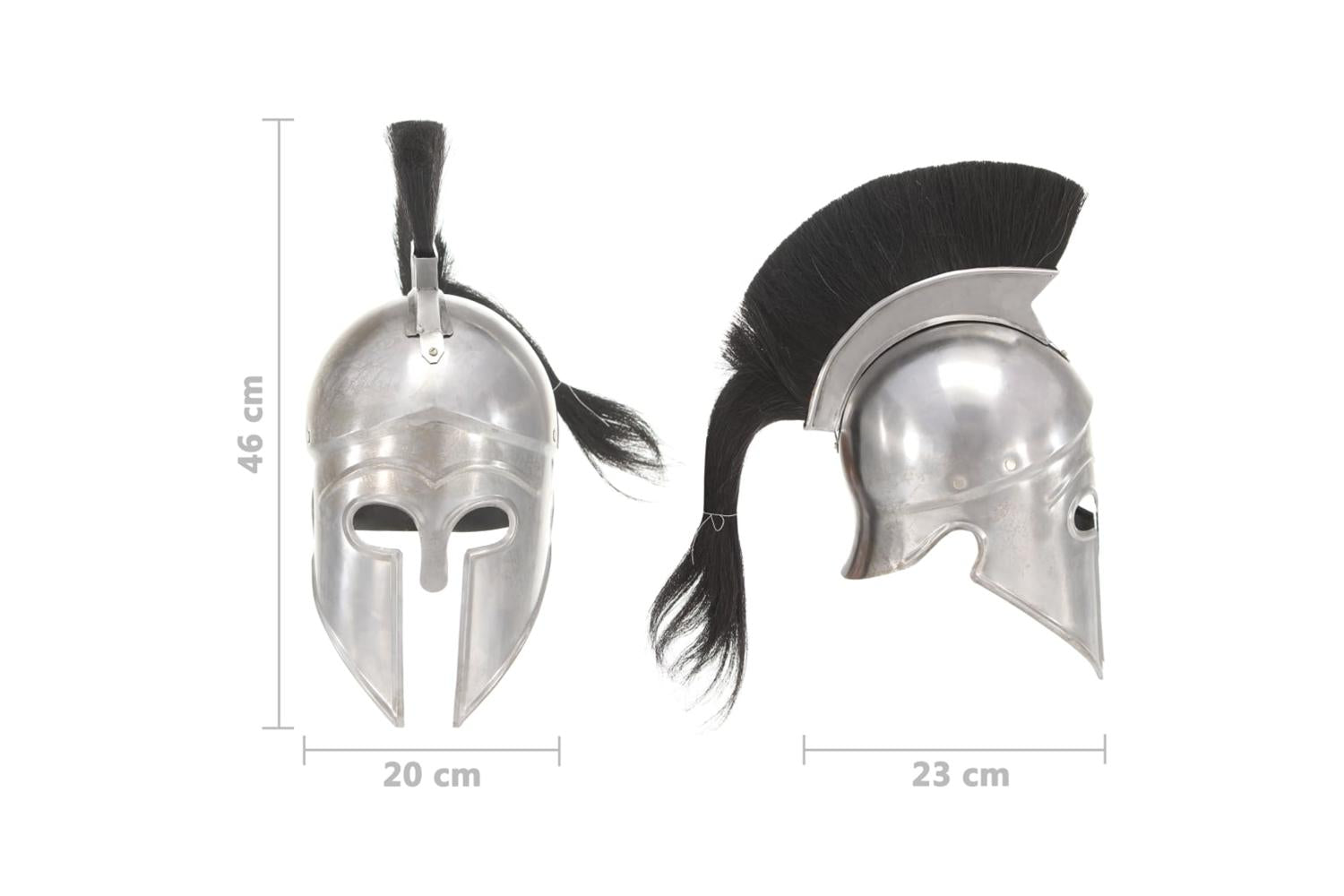 Vidaxl 286229 Greek Warrior Helmet Antique Replica Larp Silver Steel-8
