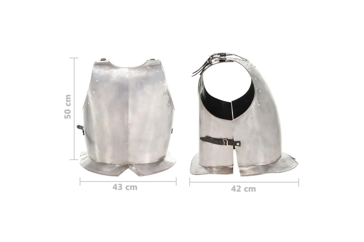 Vidaxl 286121 Medieval Knight Body Armour Cuirass Replica Larp Silver Steel-10