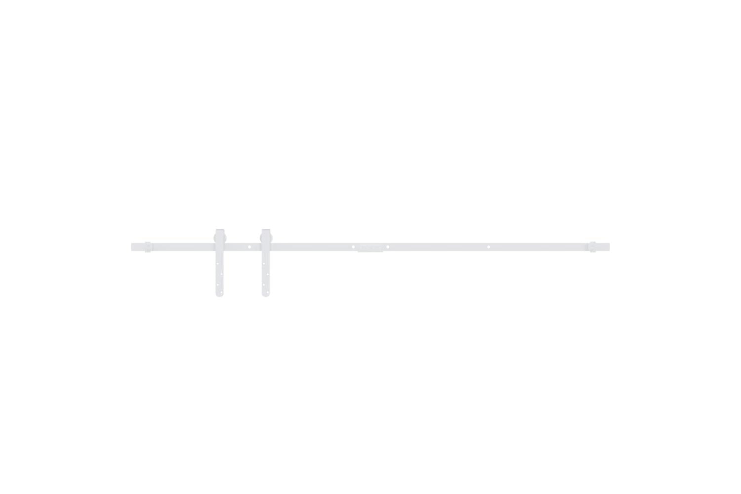 vidaXL 151692 Mini Sliding Barn Door Kit Carbon Steel White 152cm