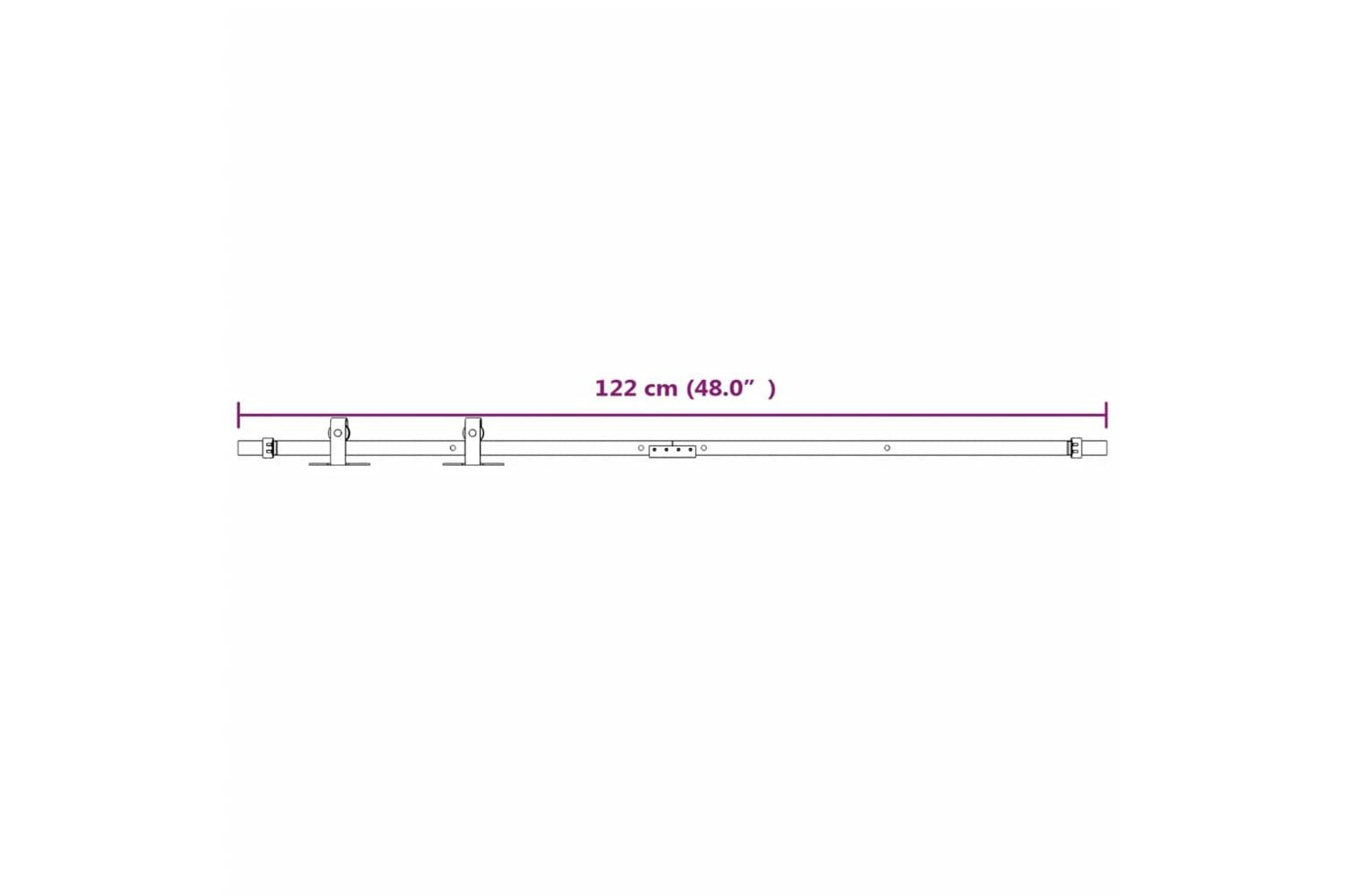 vidaXL 151697 Mini Sliding Cabinet Door Kit Carbon Steel White 122cm-6