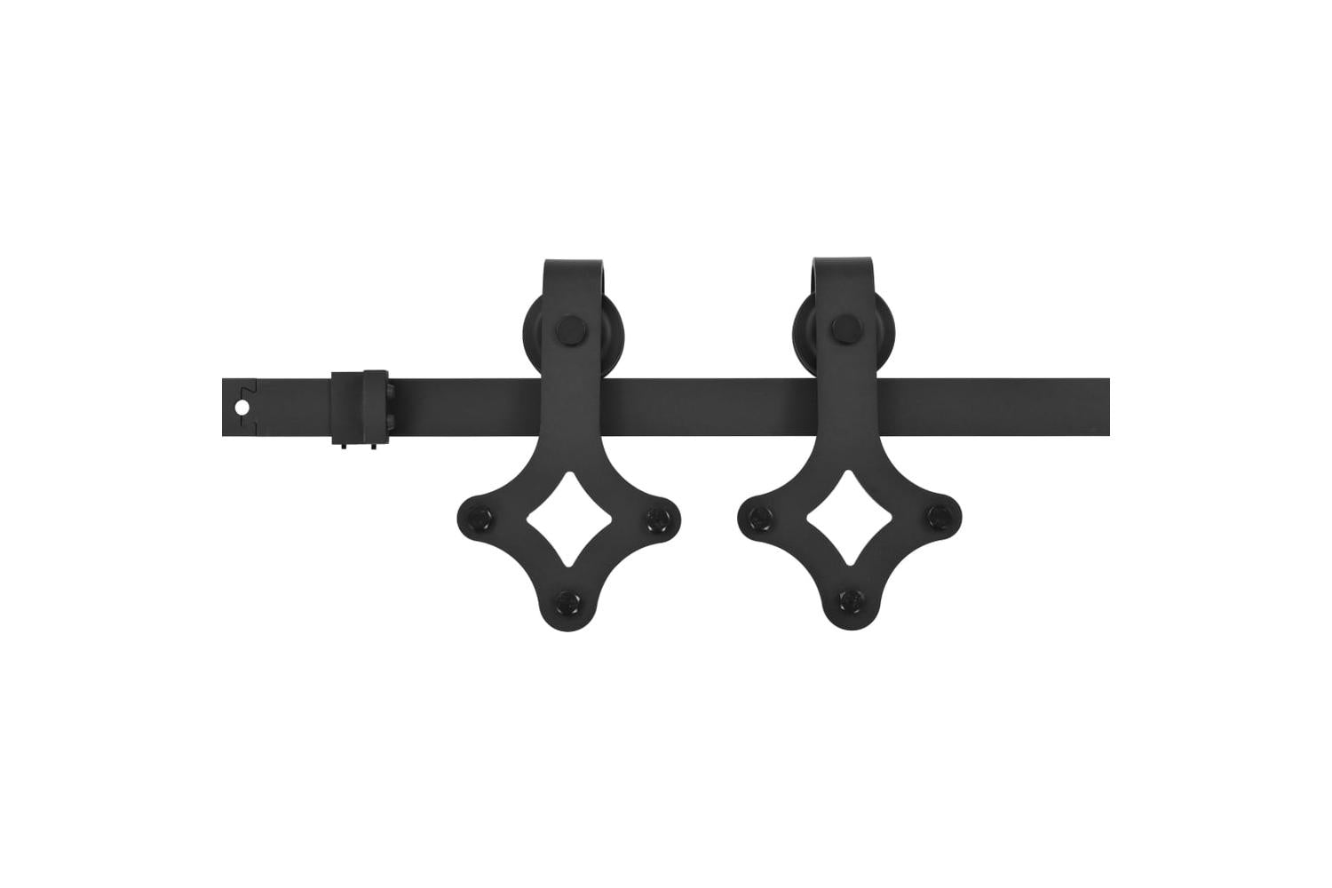 vidaXL Sliding Door Skien Hardware Kit 183cm Steel Black