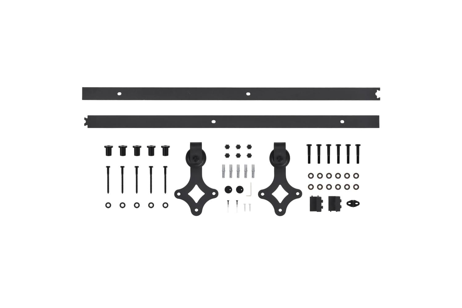 vidaXL Sliding Door Skien Hardware Kit 183cm Steel Black-5