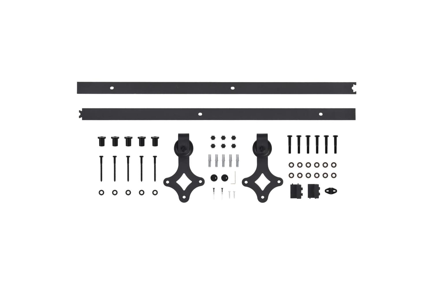 vidaXL Sliding Door Skien Hardware Kit 200cm Steel Black-5