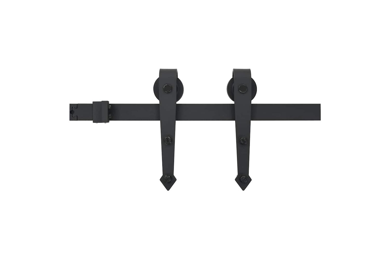 vidaXL Sliding Door Skien Hardware Kit 200cm Steel Black