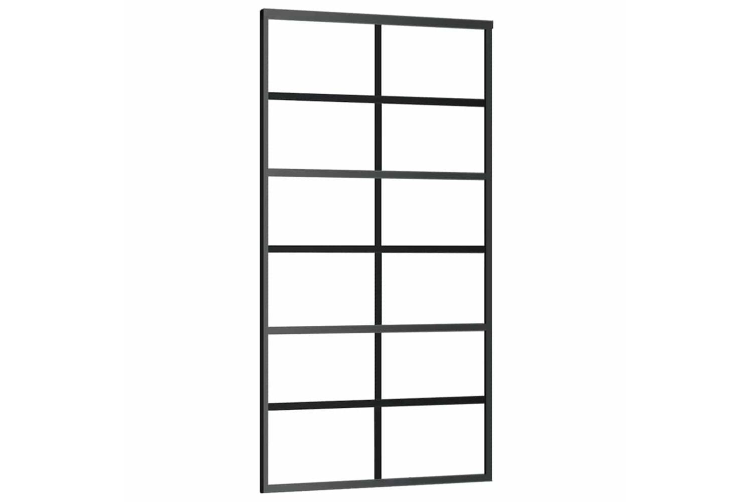 vidaXL 151019 Sliding Door Esg Glass And Aluminium 102x205cm Black