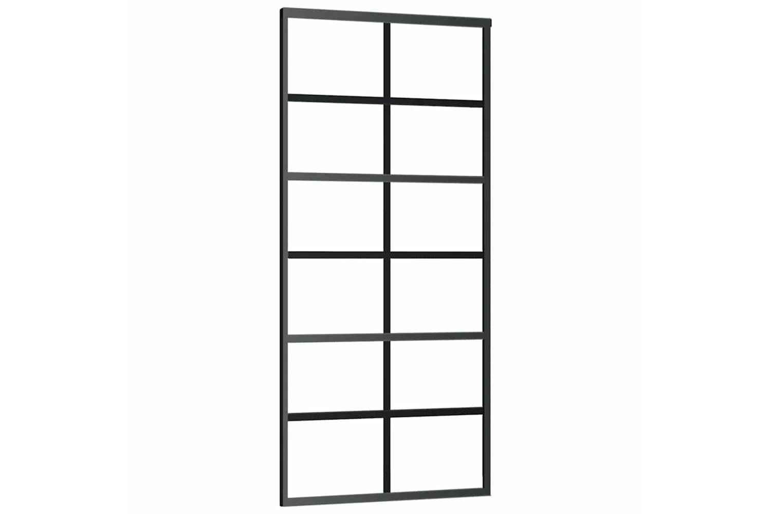 vidaXL 151018 Sliding Door Esg Glass And Aluminium 90x205cm Black