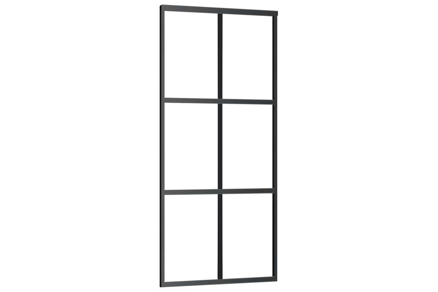 vidaXL 151012 Sliding Door Esg Glass And Aluminium 90x205cm Black