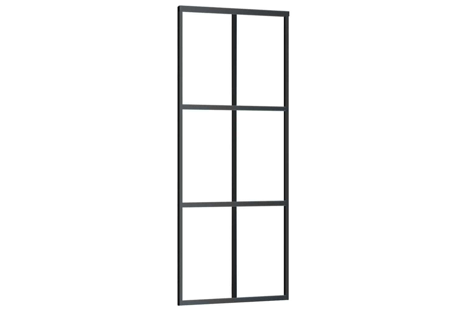vidaXL 151011 Sliding Door Esg Glass And Aluminium 76x205cm Black
