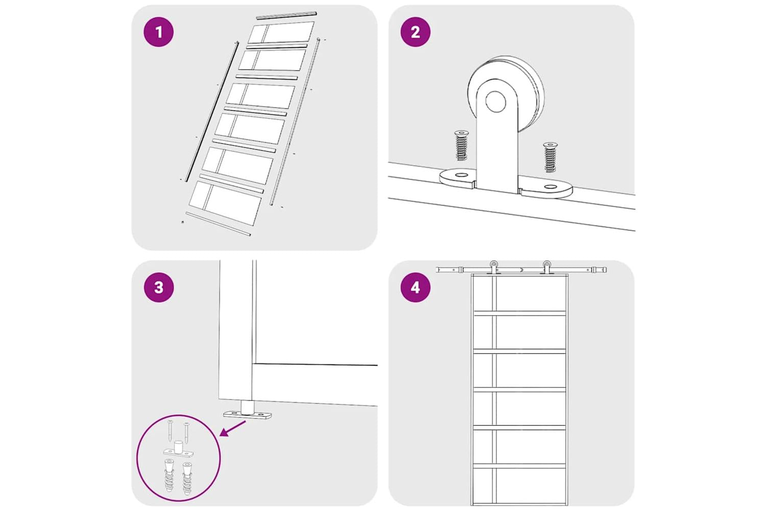 Vidaxl 151684 Sliding Door Esg Glass And Aluminium 90x205 Cm White-6