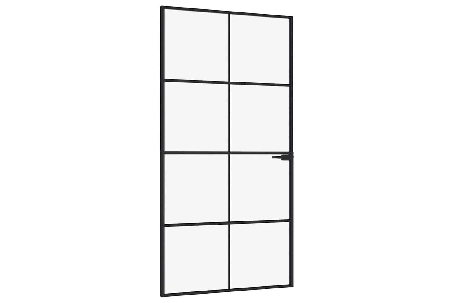 vidaXL 153665 Interior Door Black 102x201.5cm Tempered Glass&aluminium