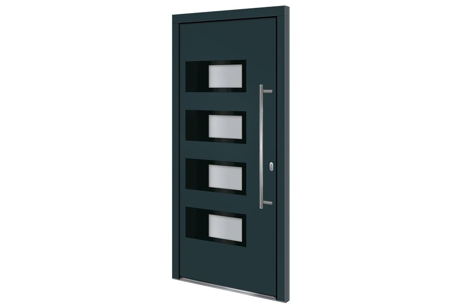vidaXL 3157069 Front Door Anthracite 100x210cm Aluminium And Pvc