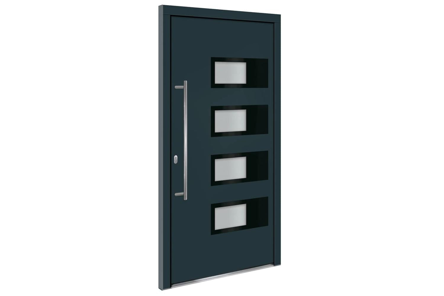 vidaXL 3157071 Front Door Anthracite 100x200cm Aluminium And Pvc