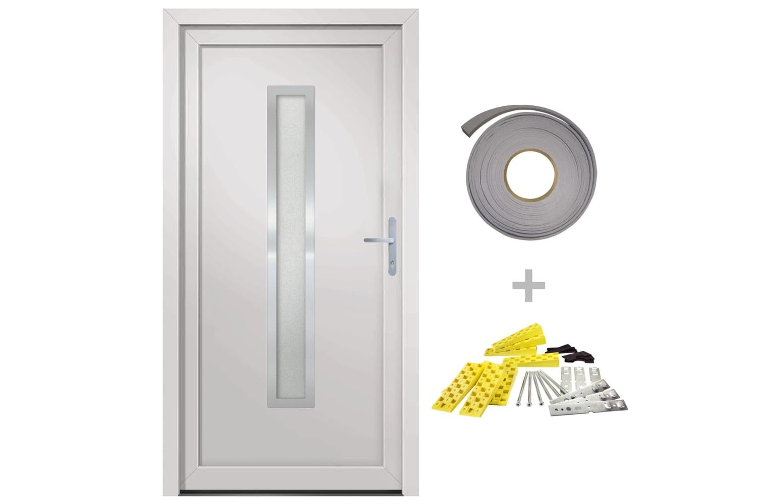 vidaXL 3187895 Front Door White 108x200cm Pvc