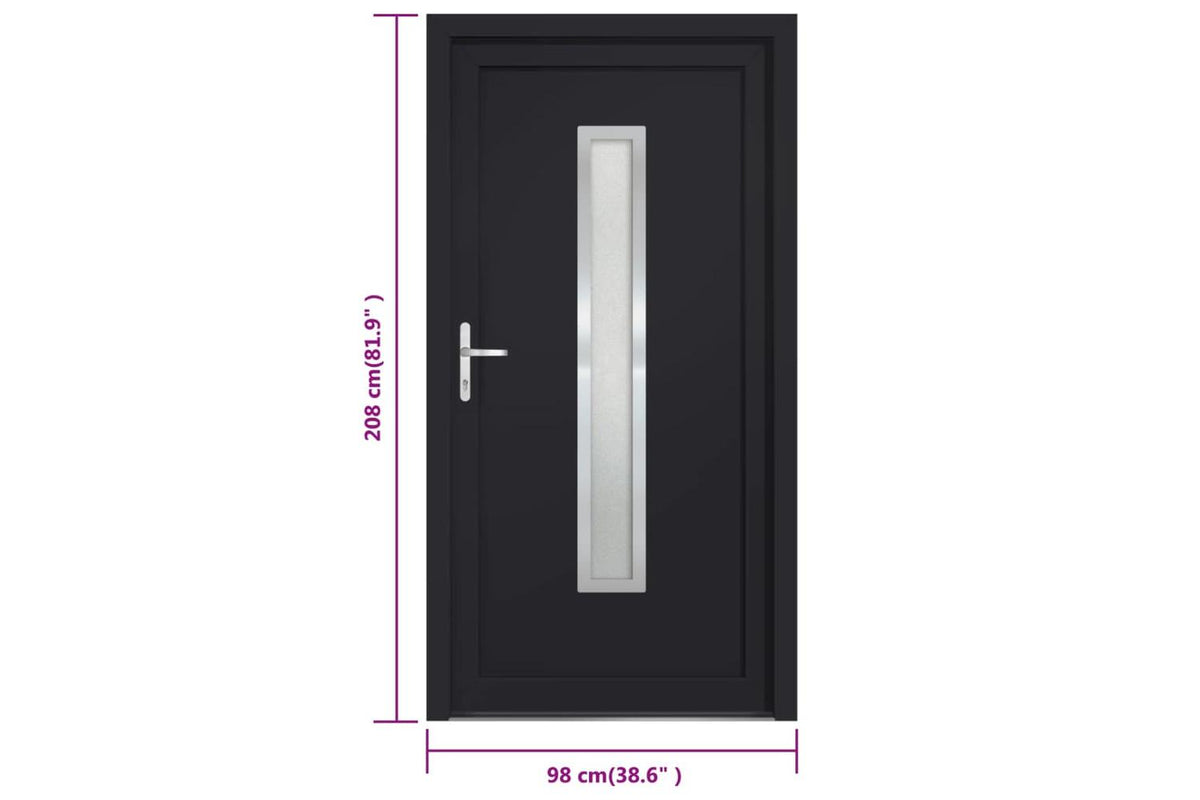 vidaXL 3187900 Front Door Anthracite 98x208cm Pvc-9