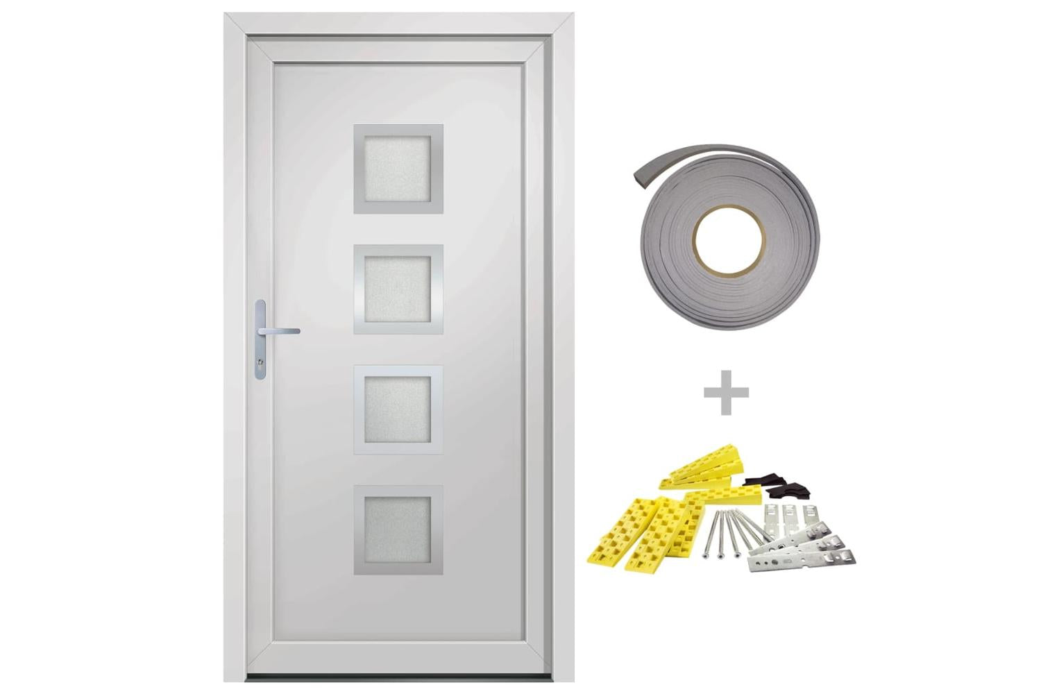 vidaXL 3187837 Front Door White 88x200cm Pvc