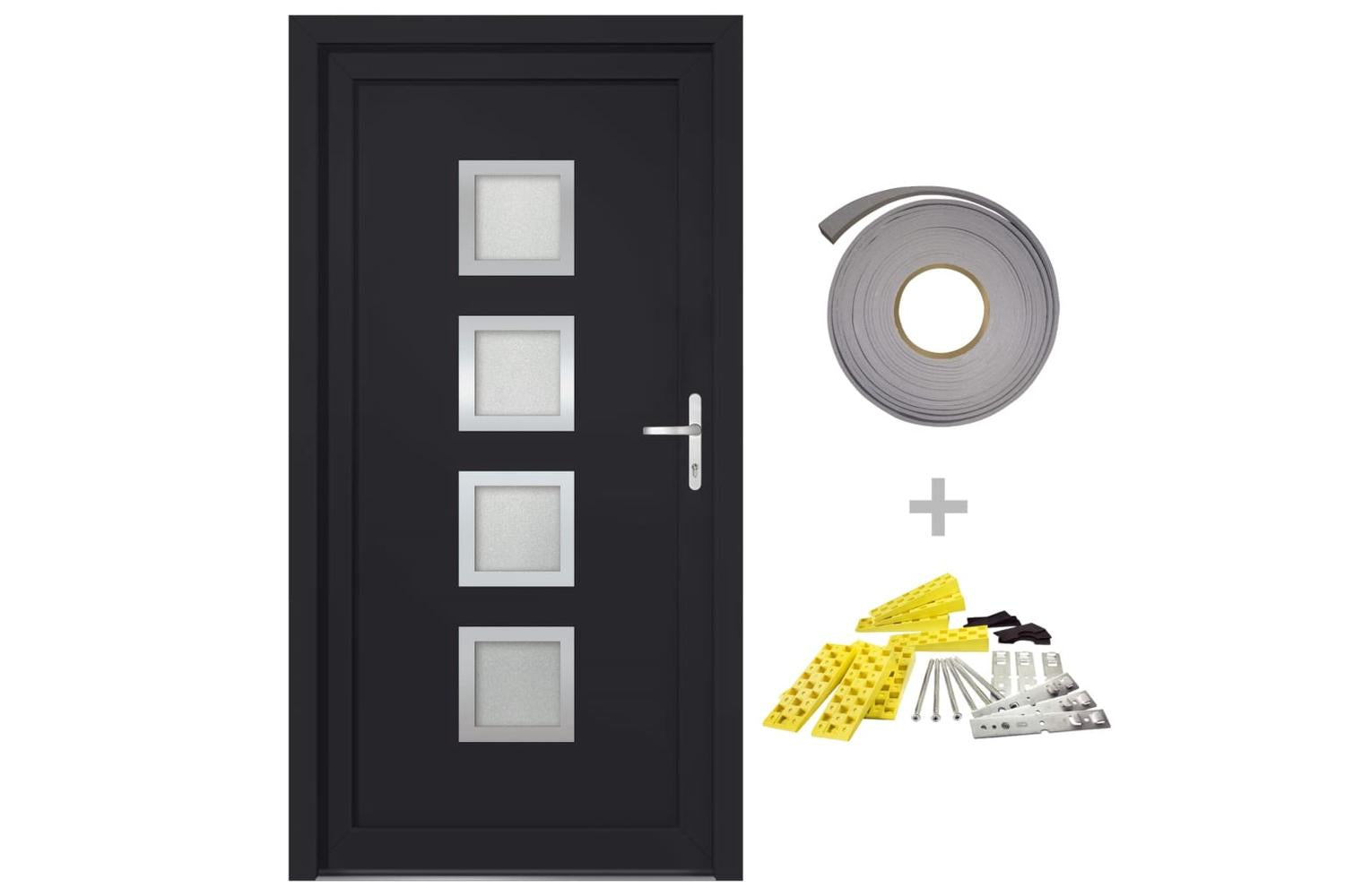 vidaXL 3187858 Front Door Anthracite 98x208cm Pvc