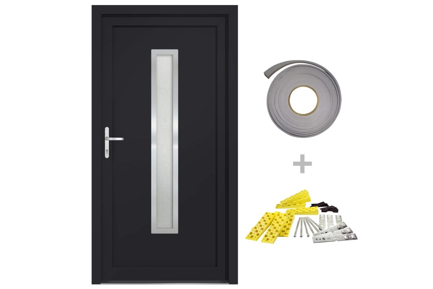 vidaXL 3187897 Front Door Anthracite 88x200cm Pvc