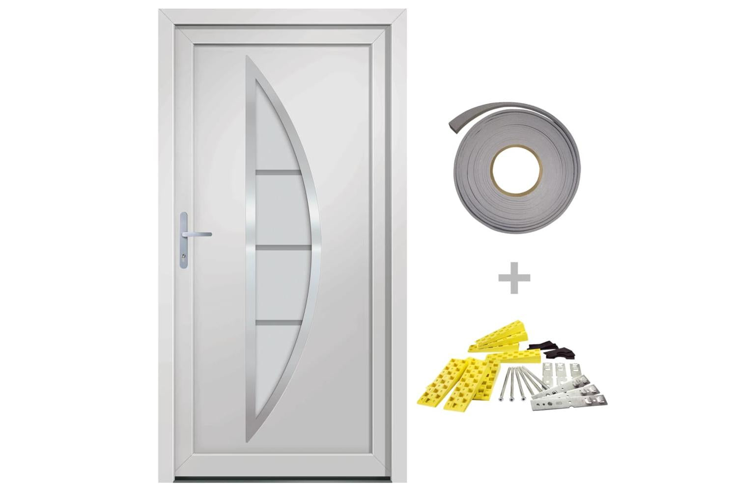 vidaXL 3187866 Front Door White 108x208cm Pvc